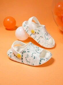 Sandalias blancas resistentes y perforadas con estampado de dinosaurios para niños, de gran - Blanco - Ver 6
