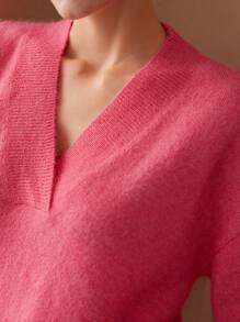 MOTF PREMIUM V領套頭毛衣 - 紅色 - 查看 10