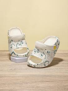 Sandalias blancas resistentes y perforadas con estampado de dinosaurios para niños, de gran - Blanco - Ver 2