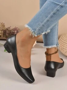 Thanh lịch Của phụ nữ Giày cao gót Giày nữ Baotou - màu đen - Xem 2