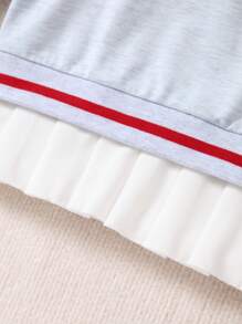 SHEIN Young Girl Letter Graphic 2 In 1 Sweatshirt - Grey - View 6