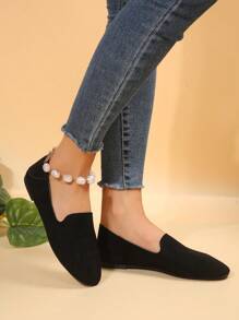 舒服的和輕便女士們平底鞋 - 黑色 - 查看 6