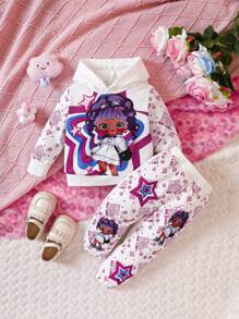 Áo hoodie & quần thể thao họa tiết hoạt hình bé gái - Nhiều màu - Xem 1