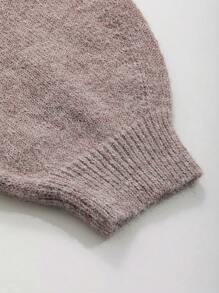 DAZY Jersey de hombros caídos tejido jaspeado - Caqui - Ver 3