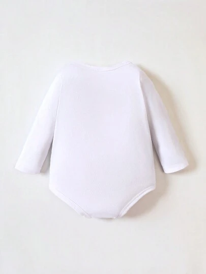 SHEIN Playful Pals Newborn Baby Casual Unisex Funny Pattern Bodysuit