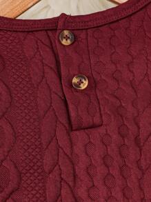 女嬰蕾絲拼接喇叭袖洋裝