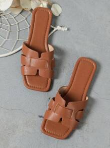 Sandalias planas - Marrón - Ver 5