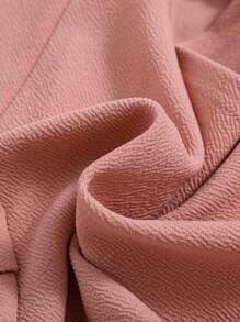 SHEIN Young Girl Pearls Beaded Gigot Sleeve Open Front Jacket,In Fall/Winter - Pink - View 5