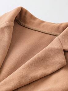 Celure 大碼西裝領單釦西裝洋裝 - 卡其色 - 查看 5