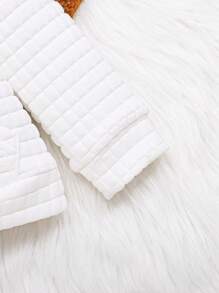 SHEIN Baby Boy Letter Patched  Pocket Hoodie,In Fall/Winter - White - View 4