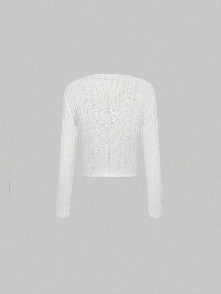 Solid Cable Knit Pullover Fall Winter Sweater