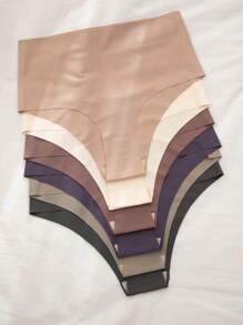 Women's High Waisted Seamless Briefs Multi-Color Comfortable High Stretch Underwear Casual Panties - Multicolor - View 1