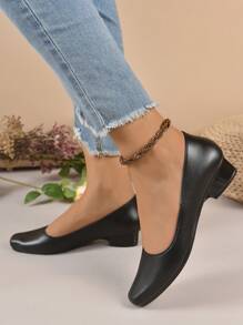 Thanh lịch Của phụ nữ Giày cao gót Giày nữ Baotou - màu đen - Xem 4