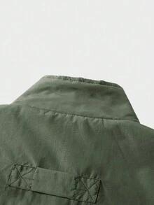 Manfinity Homme Nam Dây kéo Lỏng lẻo Áo khoác vest - xanh quân đội - Xem 6