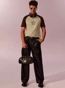 Manfinity Fever City Men Star Print Raglan Sleeve Tee - Multicolor - View 3