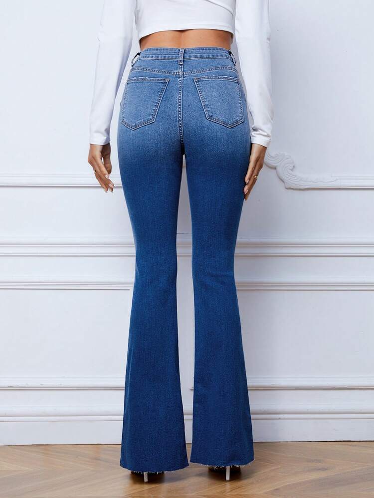 Split Hem Flare Leg Jeans