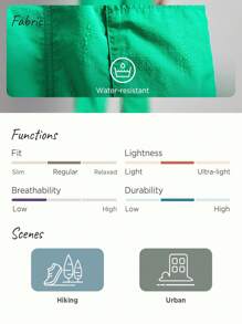 In My Nature 字母圖案口袋貼布戶外長褲 - 綠色 - 查看 3