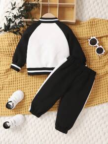 Đứa bé trai Đồ họa Hoạt hình Tay Raglan Áo khoác Đại học & Quần nỉ - Nhiều màu - Xem 2