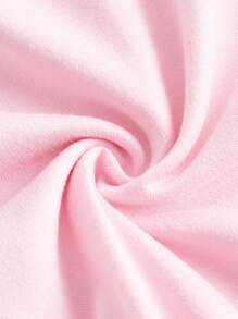 ROMWE Kawaii Plus Solid Knot Flare Leg Pants - Pink - View 6