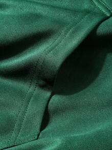 Manfinity Homme 男士卡通圖案顏色積木下肩連帽oversize夾克 - 綠色 - 查看 5