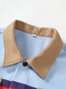 Manfinity Homme Men's Striped Print Loose Overcoat With Flap Detail - Multicolor - View 5