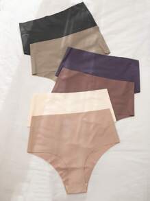 Women's High Waisted Seamless Briefs Multi-Color Comfortable High Stretch Underwear Casual Panties - Multicolor - View 3