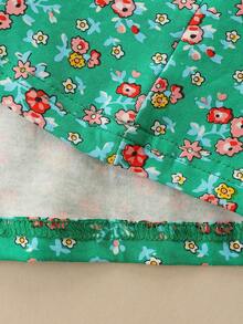 Váy thun thêu hoa chi tiết dành cho cô gái trẻ - màu xanh lá - Xem 5