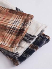 3 件格子印花系腰睡裤，秋冬装