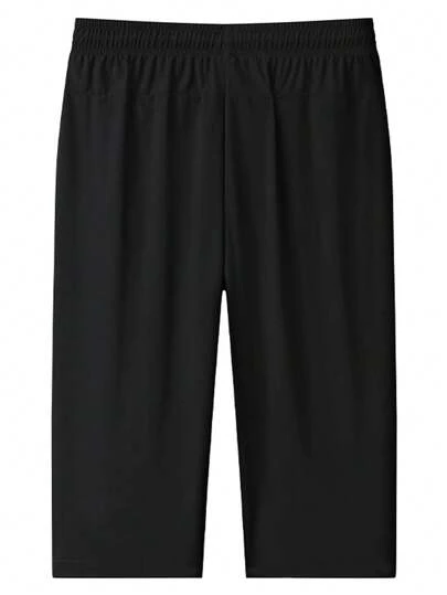 Men Zip Pocket Side Straight Leg Shorts