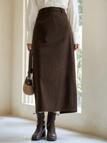 DAZY Túi nghiêng Tách rời Váy - Cà phê nâu - Xem 1