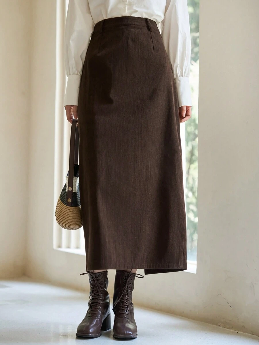 DAZY Túi nghiêng Tách rời Váy - Cà phê nâu - Xem 1