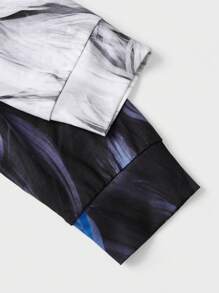 GENTILAND Men Lion Print Sweatshirt & Drawstring Waist Sweatpants - Multicolor - View 7