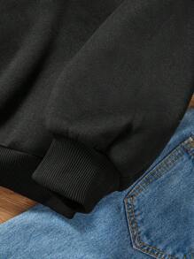 Attitoon Sudadera holgada de cuello redondo con estampado gráfico minimalista de labios vintage para mujer, apta para otoño/invierno