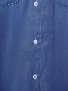 Manfinity Men Flap Pocket Hooded Shirt - Blue - View 4