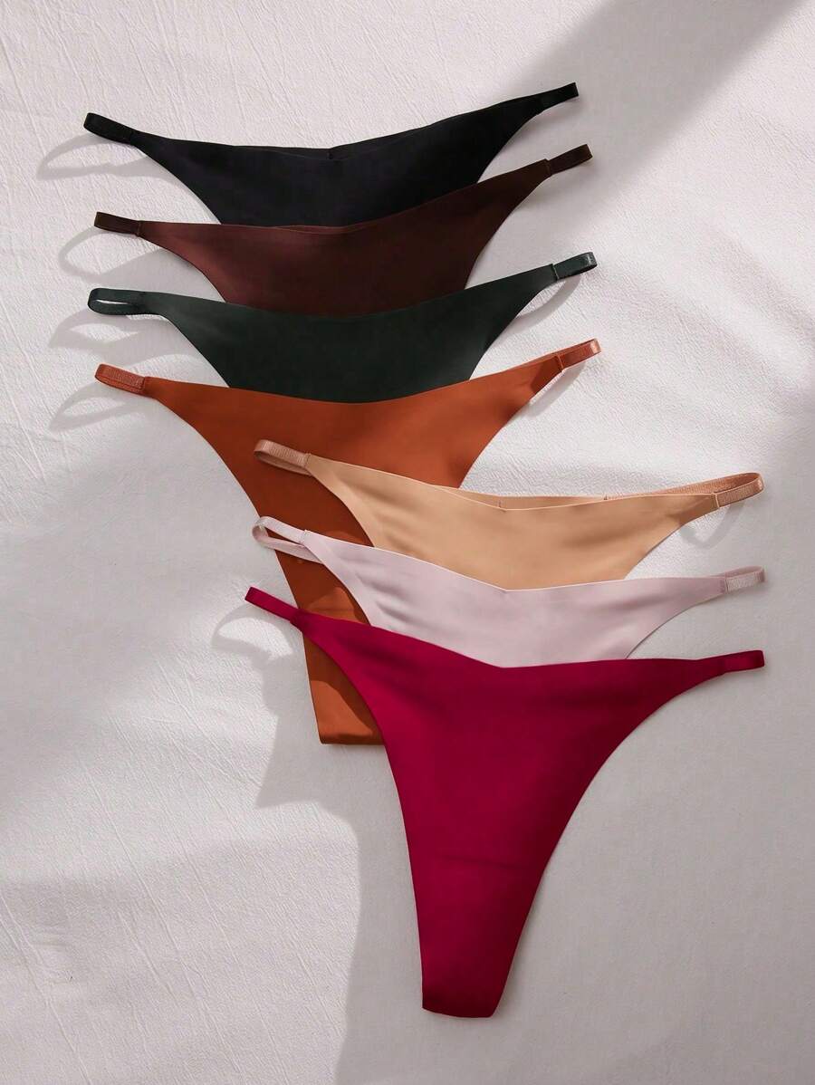7 Packungen einfache, schlichte und sexy G-Strings - Verschiedenfarbig - Übersicht 1
