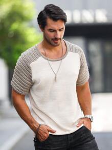 Manfinity Homme Nam Khối màu Tay Raglan Knit ngọn - Màu be - Xem 1