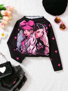 SHEIN Young Girl Figure Graphic Tee - White - View 1