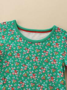 Váy thun thêu hoa chi tiết dành cho cô gái trẻ - màu xanh lá - Xem 4