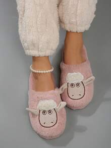 Women's Fun Animal Sheep Indoor Slippers - Pink - View 4