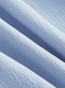 SHEIN MOD Solid Shirred Back Cami Dress Without Blouse - Blue - View 3