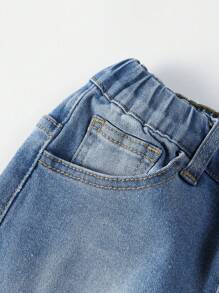 Tween Boys Washed Ripped Jeans - Medium Wash - View 4