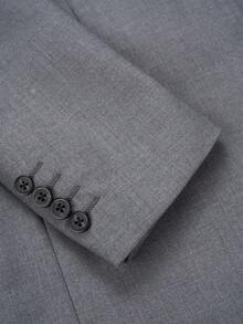 Manfinity Mode 男士1入組單釦西裝外套 - 灰色 - 查看 3