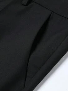 Manfinity Men 1pc Jacquard Shawl Collar Blazer & 1pc Suit Pants - Black - View 7