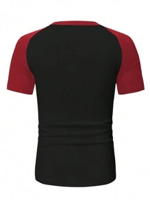 Manfinity Homme Men Colorblock Raglan Sleeve Tee - Black - View 2