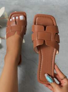 Sandalias planas - Marrón - Ver 1