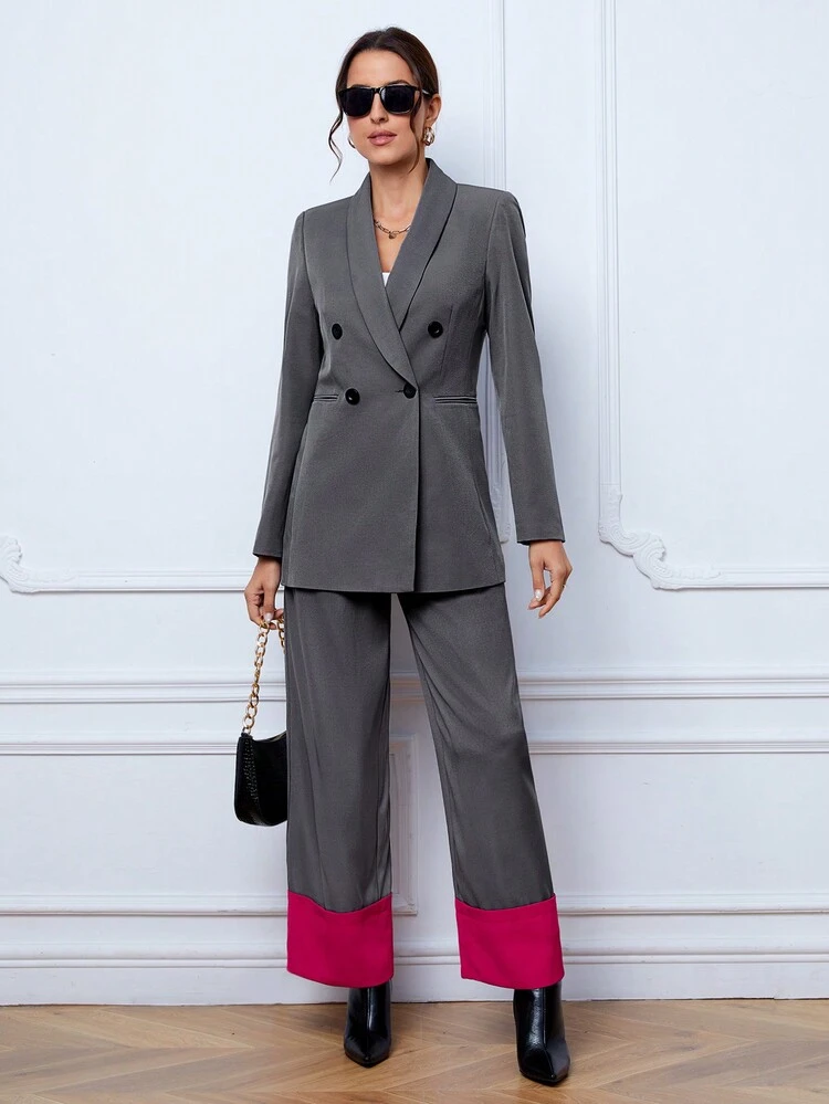 Two Tone Wide Leg Pants