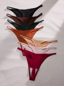 7 Packungen einfache, schlichte und sexy G-Strings - Verschiedenfarbig - Übersicht 2