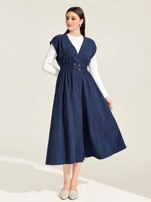 Seusyu Váy liền thân Without Tee - Màu xanh lam - Xem 4