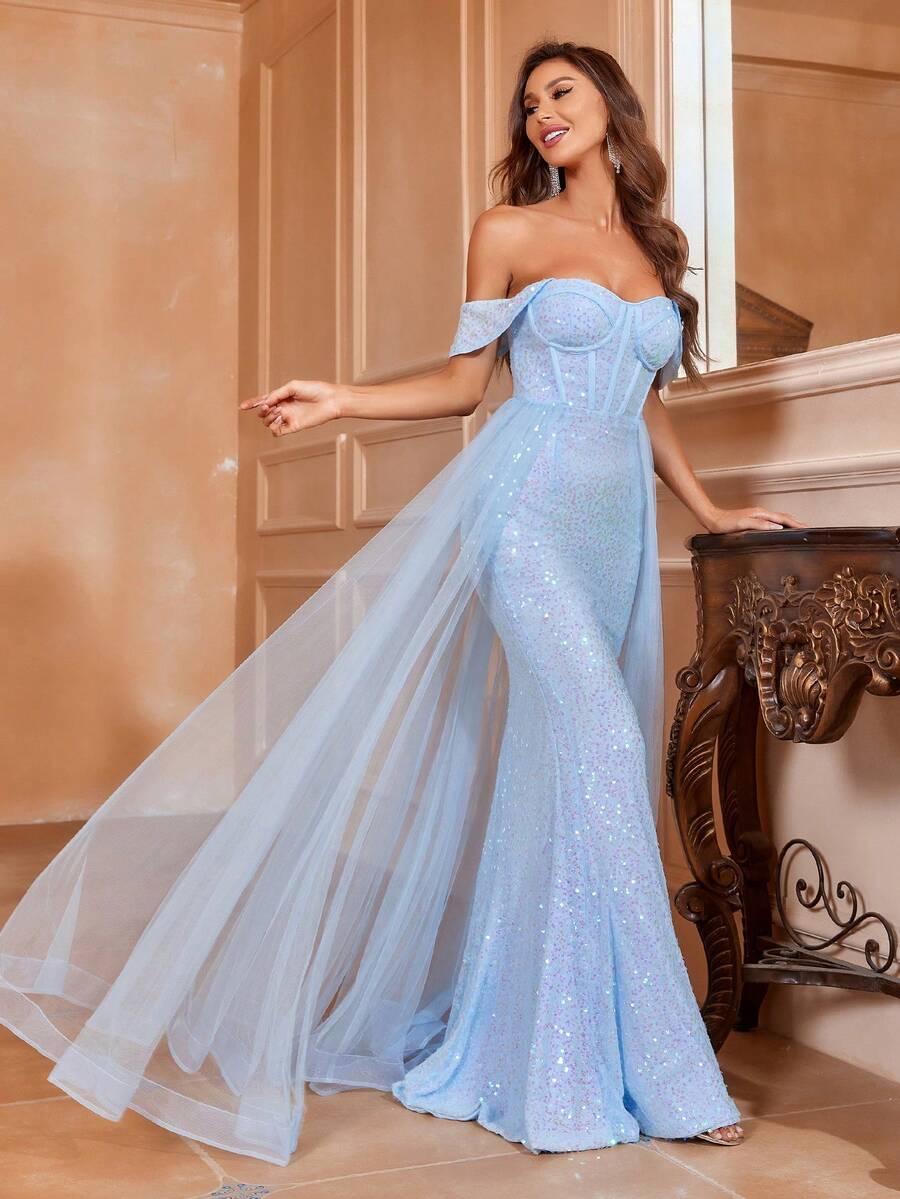 One-Shoulder Sweetheart Neckline Mermaid Evening Gown With Sheer Tulle Sash & Luxurious Train - Elegant Formal Dress For Gala Events, Red Carpet Occasions, Black-Tie Weddings, Opera Nights, And Grand Balls,Party Dress,Wedding Guest