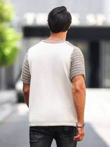 Manfinity Homme Nam Khối màu Tay Raglan Knit ngọn - Màu be - Xem 2